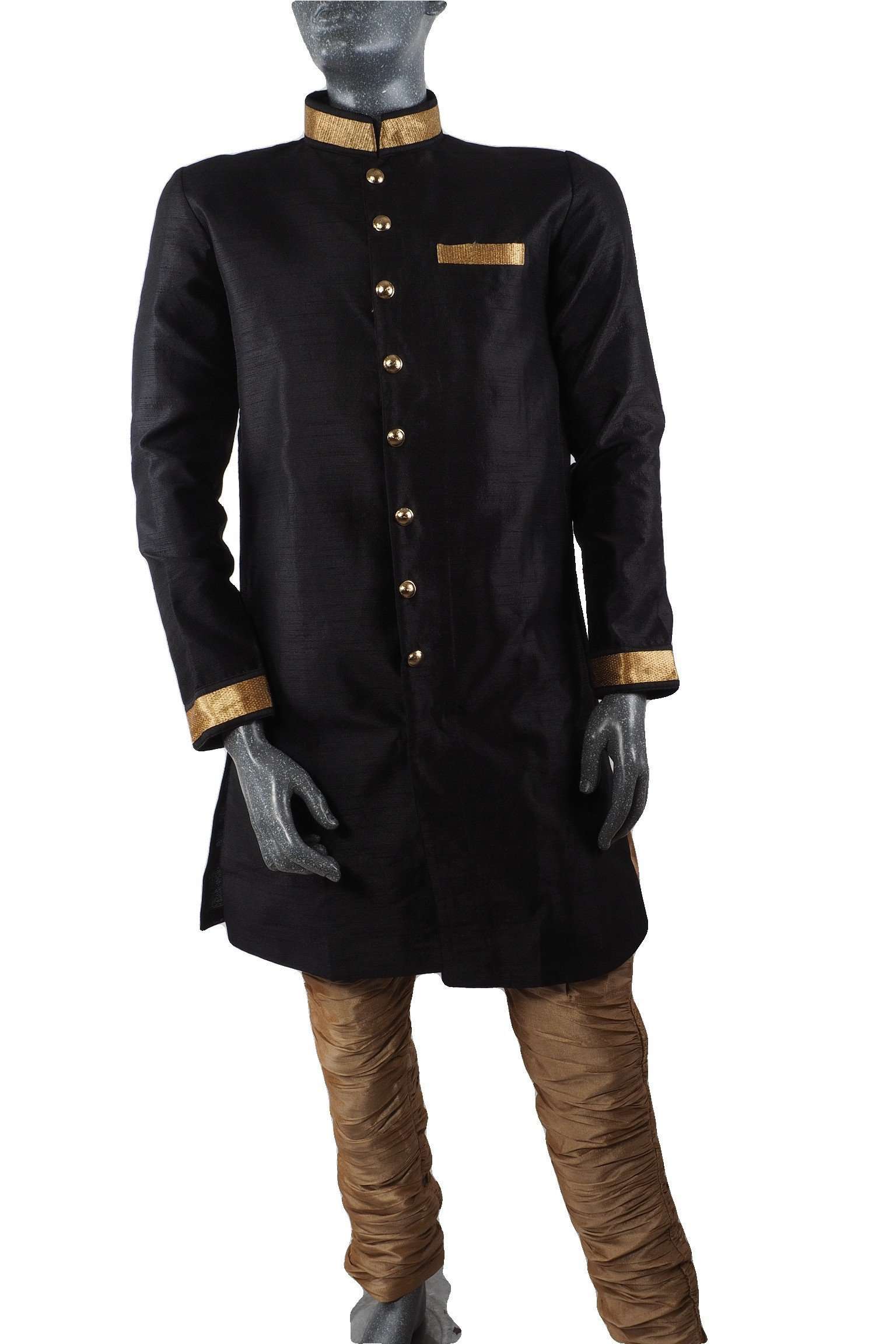 Karbhari 04TK17- Mens Black Blue Light Sherwani / Kurta set - Prachy Creations