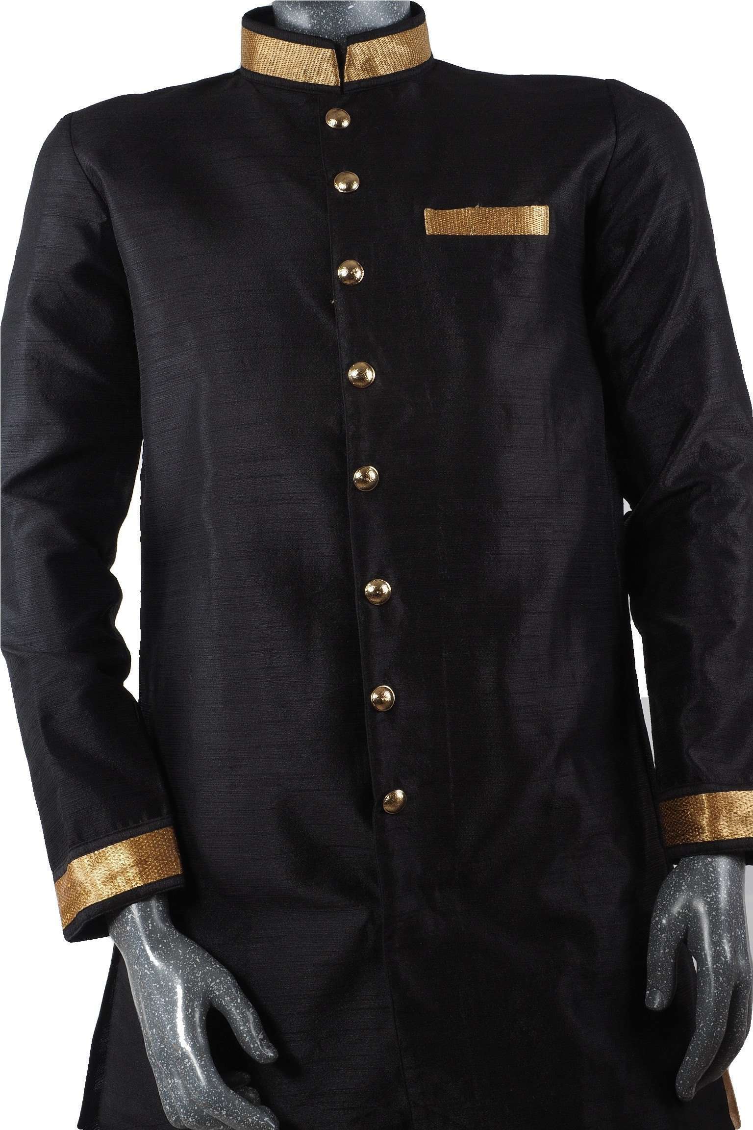 Karbhari 04TK17- Mens Black Blue Light Sherwani / Kurta set - Prachy Creations