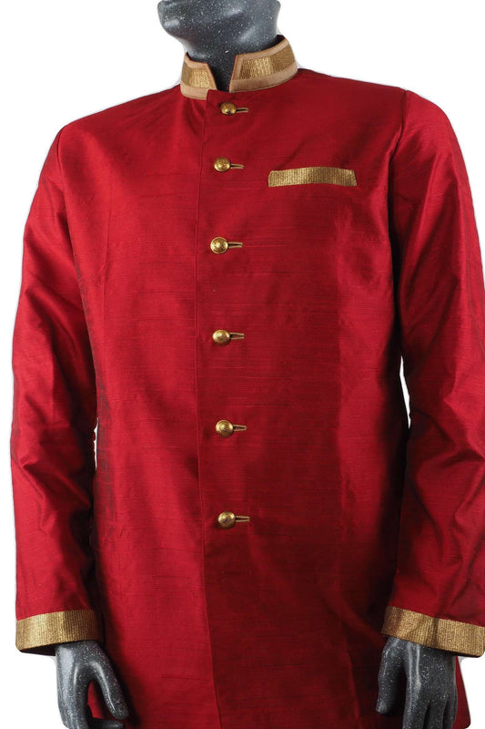 Karbhari 04TK17- Mens Red Blue Light Sherwani / Kurta set - Prachy Creations