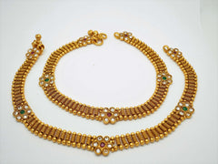 Pair of Ankle Chain / Payal / Pazeb - Fashion Jewellery - Bollywood - Weddings - LNA370A 1018 - Prachy Creations