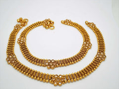 Pair of Ankle Chain / Payal / Pazeb - Fashion Jewellery - Bollywood - Weddings - LNA370A 1018 - Prachy Creations