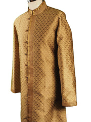 Antique Gold Mens Indian Kurta set for weddings, Bollywood Party ( with Draw stringed trousers) - Logan TY0218 - Prachy Creations