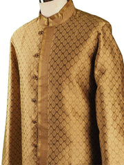 Antique Gold Mens Indian Kurta set for weddings, Bollywood Party ( with Draw stringed trousers) - Logan TY0218 - Prachy Creations