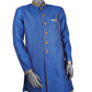 Mens Indian Sherwani Kurta set in Blue (with gold trousers) -Mahajan VC0819 - Prachy Creations