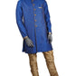 Mens Indian Sherwani Kurta set in Blue (with gold trousers) -Mahajan VC0819 - Prachy Creations