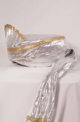 SGT 002 - Silver Turban with gold trim, Bollywood, weddings , fancy dress - Prachy Creations