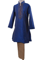 BollywoodParty - Boys Kurta set with pyjama trousers , Blue - Bolero KY0319 Size age six months onwards - Prachy Creations