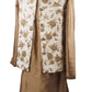 Gold Raw silk Kurta set with Jute Embroidered waistcoat - Bollywood, Weddings, Fancy Dress - SNC597CP - Prachy Creations
