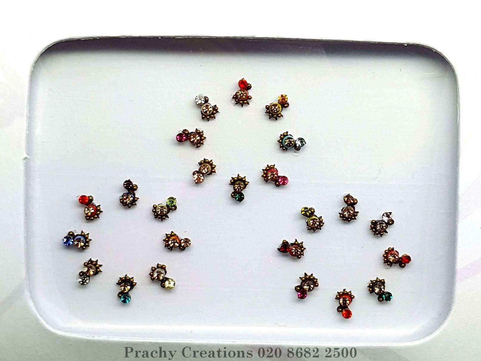 Pack of 24 Tiny Bindis in various colours - 24 hrs dispatch - RR1062 kvp - Prachy Creations
