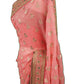 SEP5716 04CP17 - Coral saree with contrast border , Bollywood, Weddings - Prachy Creations