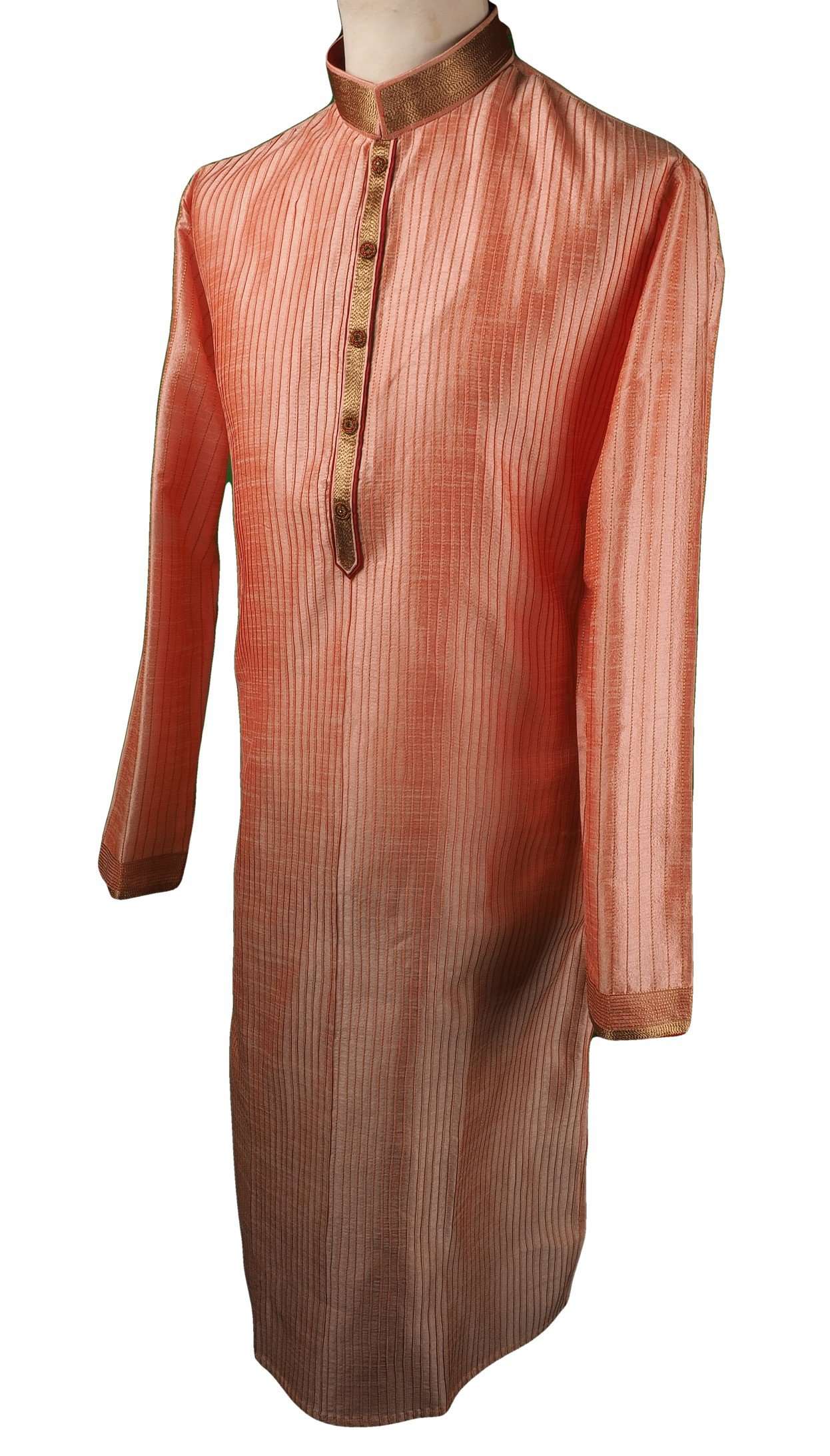 Pin tucks Pink Mens Kurta set - Bollywood, Weddings, Fancy Dress - SNC5812VA-PNK - Prachy Creations