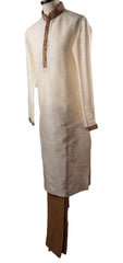 Cream Mens Kurta set - Bollywood, Weddings, Fancy Dress - SNC586VT-CRM - Prachy Creations