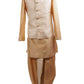 Gold Raw silk Kurta Dhoti set with Cream Brocade waistcoat - Bollywood, Weddings, Fancy Dress - SNC595PT - Prachy Creations