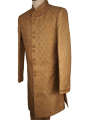 Fully Embroidered Gold Sherwani with churidar trousers -  SNC861KKP 1018 - Prachy Creations