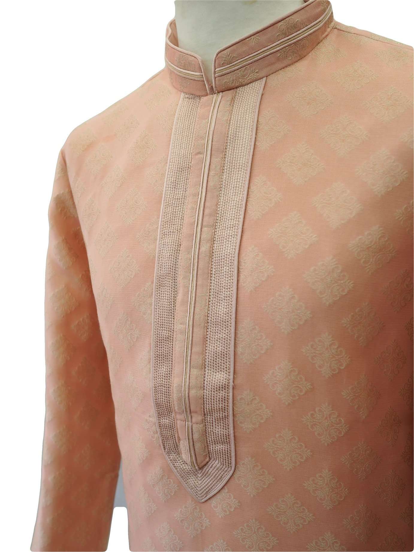 Prachy Creations - Benarasi Handloom Mens Kurta set - Pink - Bollywood, Weddings, Fancy Dress - SNC8633TR 1018 - Prachy Creations