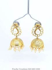 Soni 057 - Gold finish Indian earrings for bollywood parties T 0316 - Prachy Creations