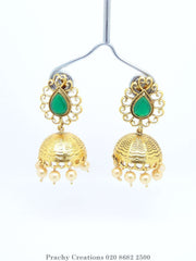 Soni 057 - Gold finish Indian earrings for bollywood parties T 0316 - Prachy Creations