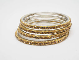 Tanisha1 - Gold stone Bangles (Set of 4) - 04kr17 - Prachy Creations