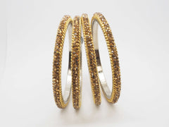 Tanisha2 - Thick Gold stone Bangles (Set of 4) - 04tt17 - Prachy Creations