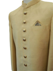 Prachy Creations-Mens Ivory Gold  Sherwani set - With Salwar - Bollywood Party Weddings - VFEW859JY - Prachy Creations