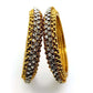 VJ243 kp - Pair of Antique finish stone Bangles / Kada for all occasions - Prachy Creations