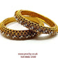 VJ243 kp - Pair of Antique finish stone Bangles / Kada for all occasions - Prachy Creations