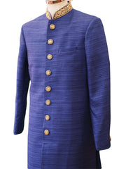 Royal Blue Raw Silky Sherwani 38