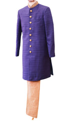Royal Blue Raw Silky Sherwani 38