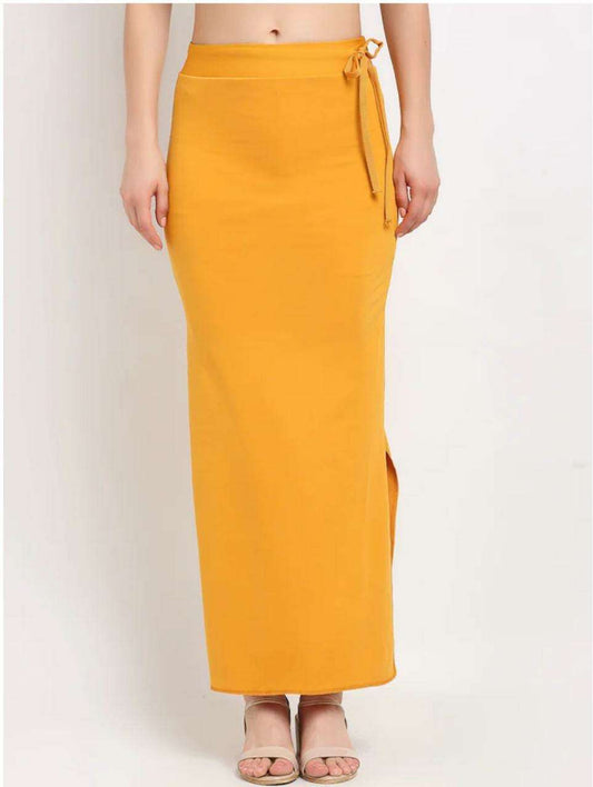 24hr Dispatch - 18 Colours - Womens Stretchy ShapeWear Saree Petticoat with side slit and drawstring