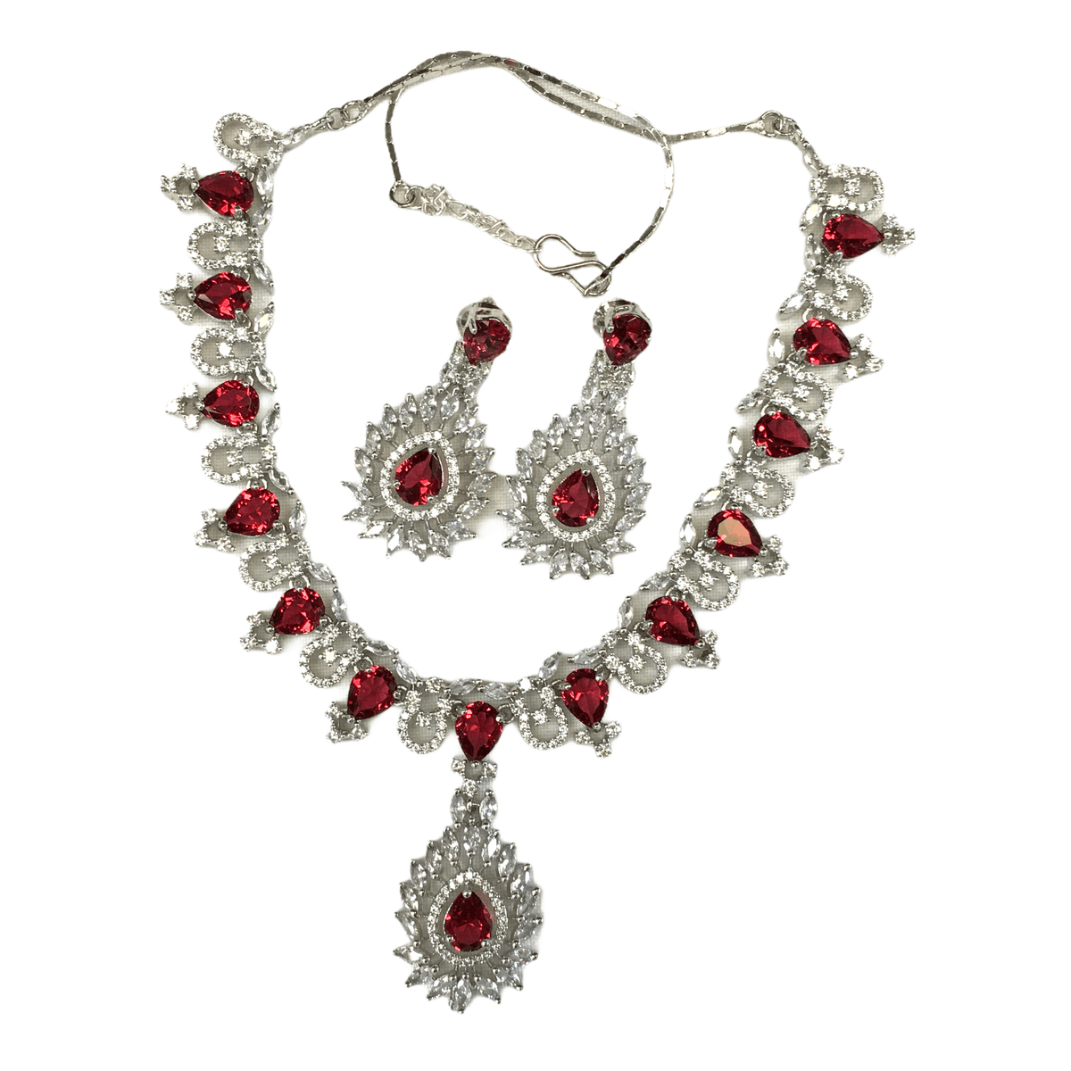 AD Choker with matching earrings - AE2113 KP0521 - Prachy Creations