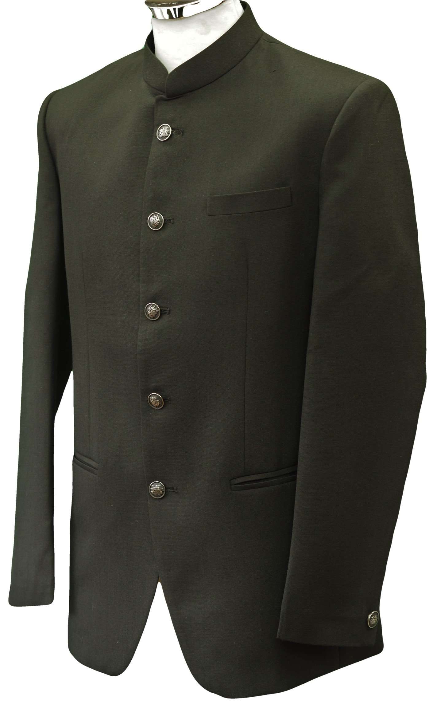 Mens Black BandhGala / Nehru / Prince / Chinese Collar Jacket - Linen - Fantastic Fit - BGJ1801JP - Prachy Creations