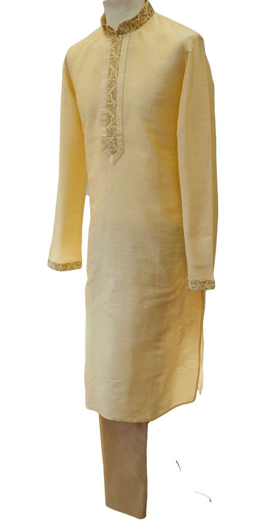 Bollywood Mens Kurta set - Cream - Bollywood, Weddings, Fancy Dress - SNC8647KR 1018 - Prachy Creations