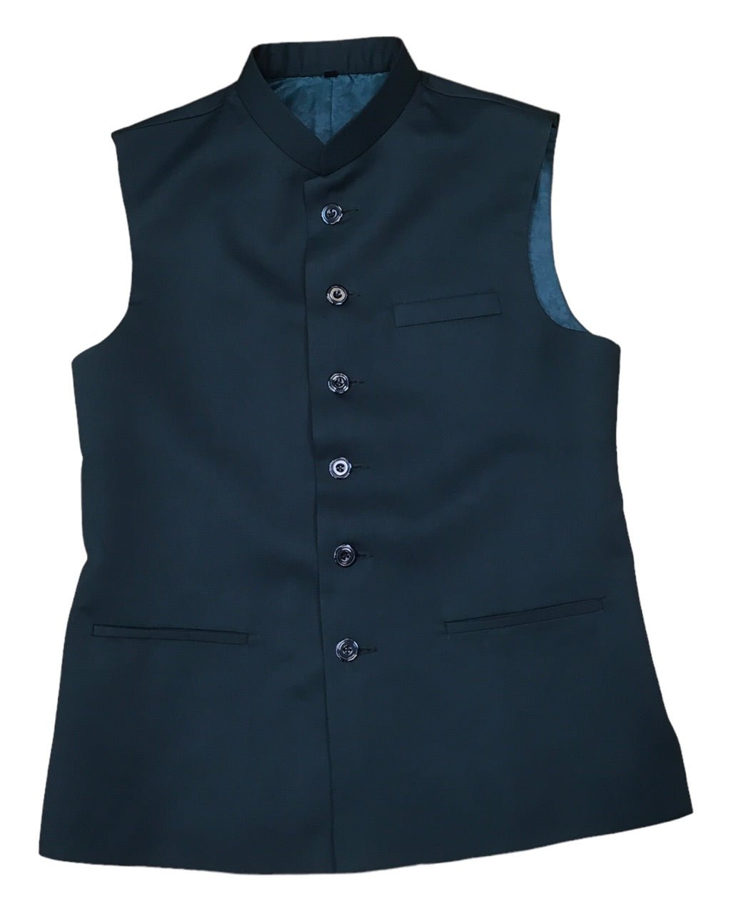 Bottle Green - Rich Suiting Material Indian Mens Waistcoat - Bollywood - DM2302 KJ 1222 - Prachy Creations