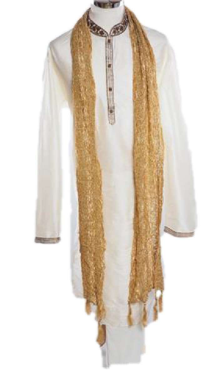 Crushed Silk Mens Dupatta / Shawl - To complement Sherwanis, Kurtas - Many colours - Prachy Creations