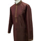 Dark Brown Handloom Mens Kurta Top & Smart Trousers - 24h Dispatch - FLAIR VY 0223 - Prachy Creations