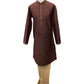 Dark Brown Handloom Mens Kurta Top & Smart Trousers - 24h Dispatch - FLAIR VY 0223 - Prachy Creations