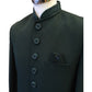 Stunning Bottle Green Self Coloured Embroidery Sherwani with Cream Trousers -  SHU2302 JR0123