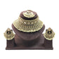 Pearl / Gold - Large Bridal Necklace set with Earrings - KE2301 TP 0323
