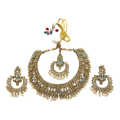 Reverse Stone Choker Necklace set - Bollywood - Weddings - KAJ829 KC 0521
