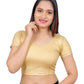 Short Sleeve Ladies Gold Lycra Saree Lehenga Blouse - Magic Saree Blouse - X Small to XXL  - UK Stock V015