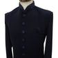 Stunning Navy Blue Self Coloured Embroidery Sherwani with Cream Trousers -  SHU2301 JR0123