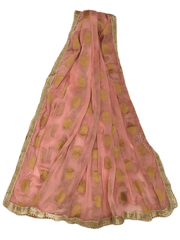 Benarasi Handloom Chiffon Dupatta with Beaded Border - Mix N Match - KAM2003 Rp0320 - Prachy Creations