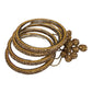 Set of 4 Antique Gold Stone Bangles with Dangle - Bollywood, Weddings D666 J 1022