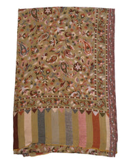 Beige - Fine Wool Jamdani Handloom Woven Shawl - NTC2211 VY 1022