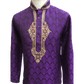 Mens Indian Kurta set in Purple, for weddings, Bollywood Party ( with Draw stringed trousers) - Fusion KA1219 - Prachy Creations