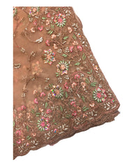 Salmon Pink - Net Saree with Blouse Piece - SS2245 TK 1022