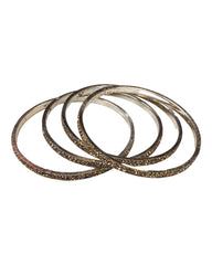 Set of 4 Antique Gold Stone Bangles - Bollywood, Weddings 2Line T 1022