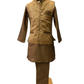 Bollywood / Indian weddings - Boys Antique Gold Brocade Waistcoat and Gold Kurta set - KCS2213H 0322