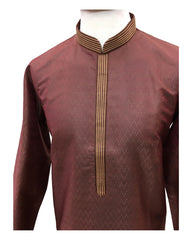 Dark Brown Handloom Mens Kurta Top & Smart Trousers - 24h Dispatch - FLAIR VY 0223