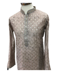 Light Grey / Silver - Rich Designer Mens Indian Kurta Set - SEN2215 JY 1122